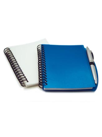 PLASTIC COVER NOTEBOOK WITH PEN