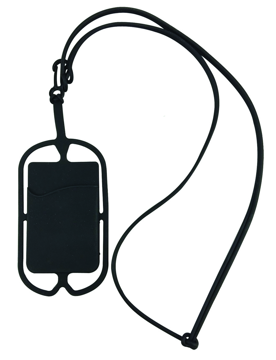 SILICONE LANYARD WITH MOBILE POCKET